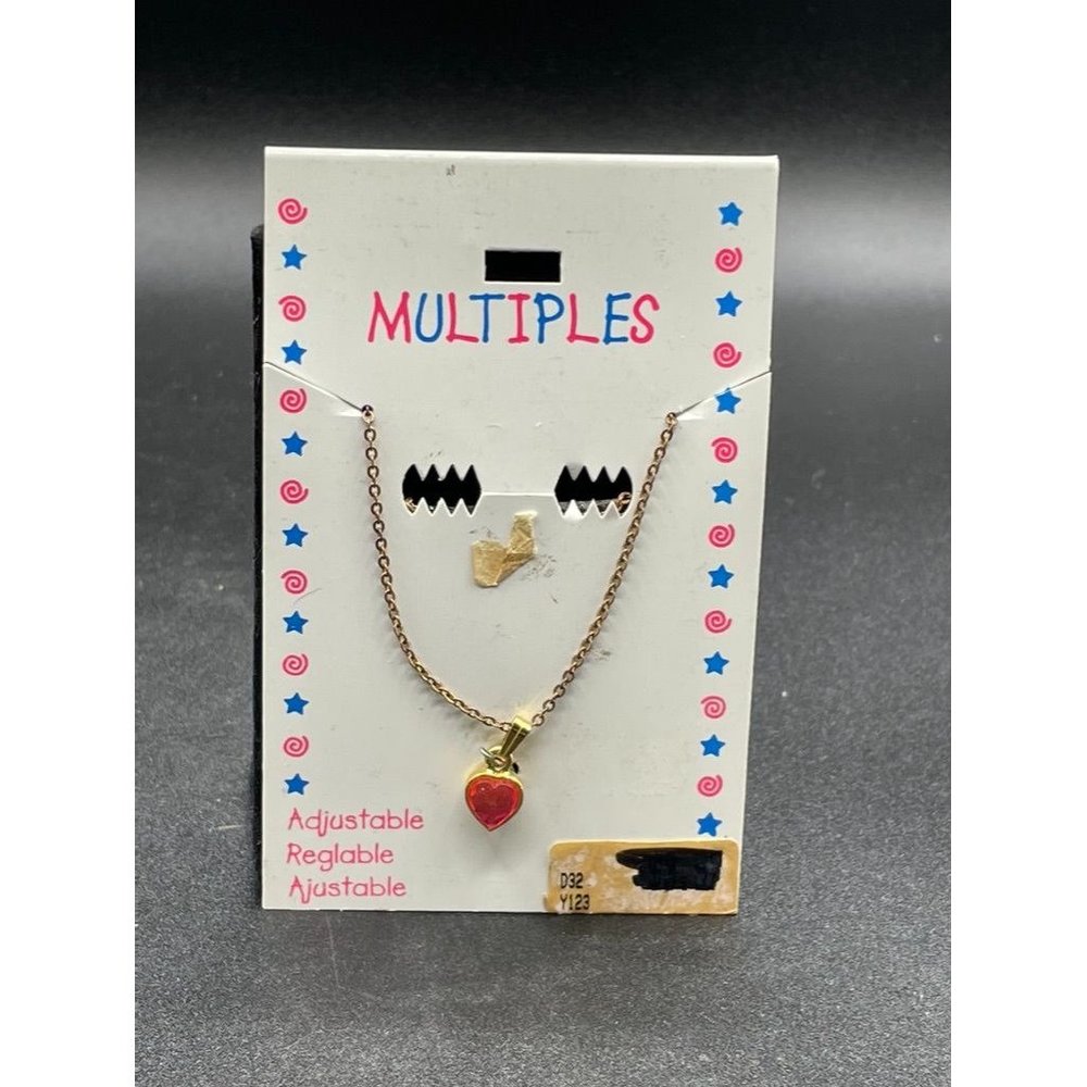 Multiples NWT Gold Tone Pink Rhinestone Heart Necklace